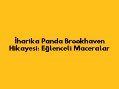 İharika Panda Brookhaven Hikayesi: Eğlenceli Maceralar