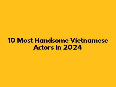 10 Most Handsome Vietnamese Actors In 2024