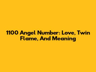 1100 Angel Number: Love, Twin Flame, And Meaning