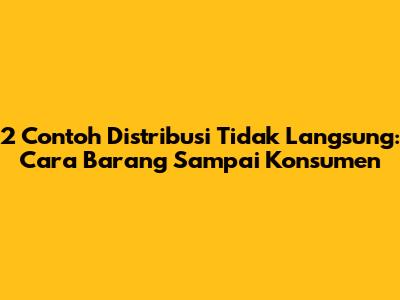 2 Contoh Distribusi Tidak Langsung: Cara Barang Sampai Konsumen
