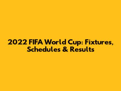 2022 FIFA World Cup: Fixtures, Schedules & Results