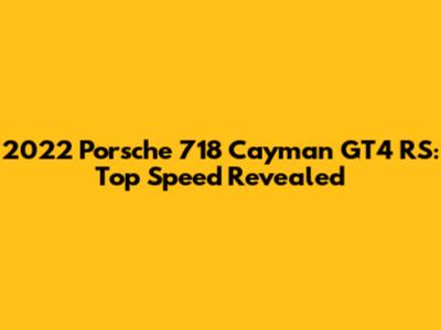 2022 Porsche 718 Cayman GT4 RS: Top Speed Revealed