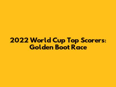 2022 World Cup Top Scorers: Golden Boot Race