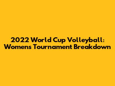2022 World Cup Volleyball: Women's Tournament Breakdown