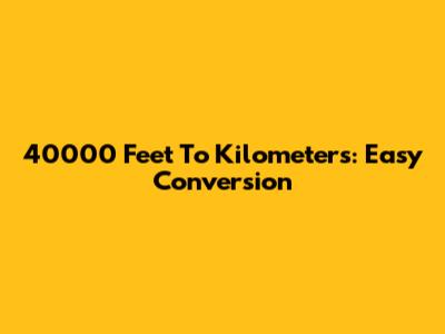 40000 Feet To Kilometers: Easy Conversion