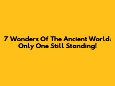 7 Wonders Of The Ancient World: Only One Still Standing!