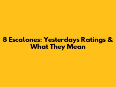 8 Escalones: Yesterday's Ratings & What They Mean
