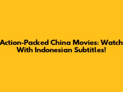 Action-Packed China Movies: Watch With Indonesian Subtitles!
