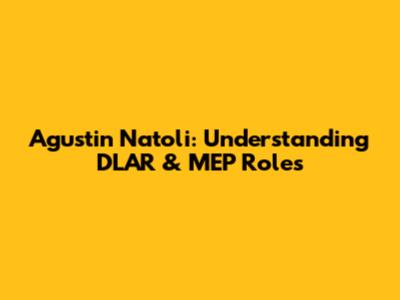 Agustin Natoli: Understanding DLAR & MEP Roles