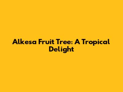 Alkesa Fruit Tree: A Tropical Delight