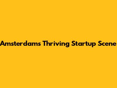 Amsterdam's Thriving Startup Scene