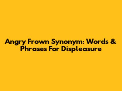 Angry Frown Synonym: Words & Phrases For Displeasure