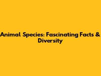 Animal Species: Fascinating Facts & Diversity