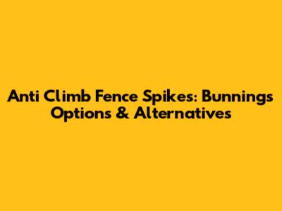 Anti Climb Fence Spikes: Bunnings Options & Alternatives