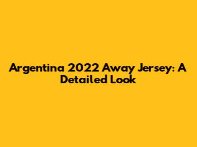 Argentina 2022 Away Jersey: A Detailed Look