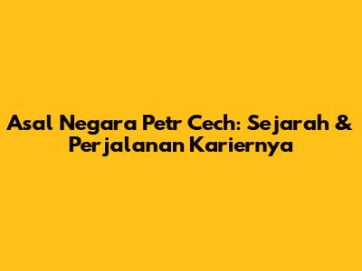 Asal Negara Petr Cech: Sejarah & Perjalanan Kariernya