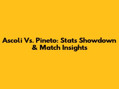 Ascoli Vs. Pineto: Stats Showdown & Match Insights