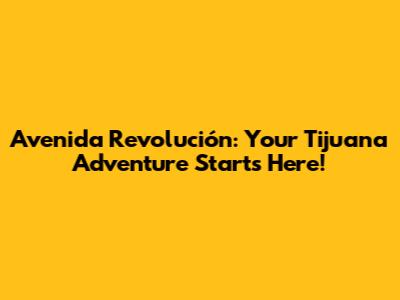 Avenida Revolución: Your Tijuana Adventure Starts Here!