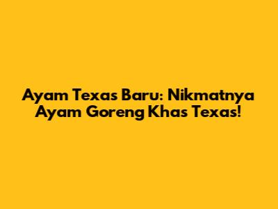 Ayam Texas Baru: Nikmatnya Ayam Goreng Khas Texas!