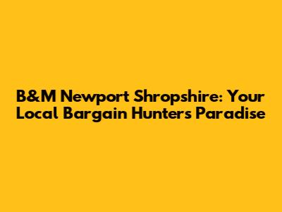 B&M Newport Shropshire: Your Local Bargain Hunter's Paradise