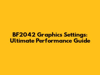 BF2042 Graphics Settings: Ultimate Performance Guide