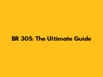 BR 305: The Ultimate Guide