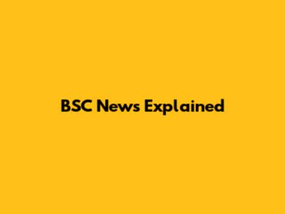 BSC News Explained