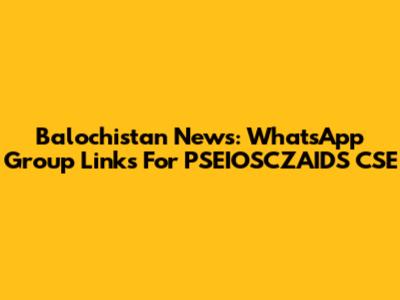 Balochistan News: WhatsApp Group Links For PSEIOSCZAIDS CSE