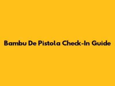Bambu De Pistola Check-In Guide