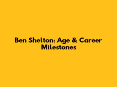Ben Shelton: Age & Career Milestones