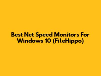 Best Net Speed Monitors For Windows 10 (FileHippo)
