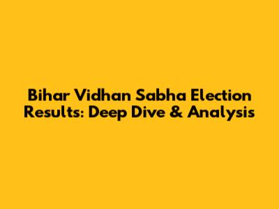 Bihar Vidhan Sabha Election Results: Deep Dive & Analysis