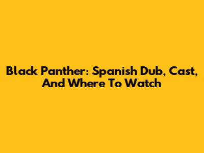 Black Panther: Spanish Dub, Cast, And Where To Watch