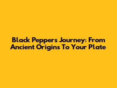 Black Pepper's Journey: From Ancient Origins To Your Plate