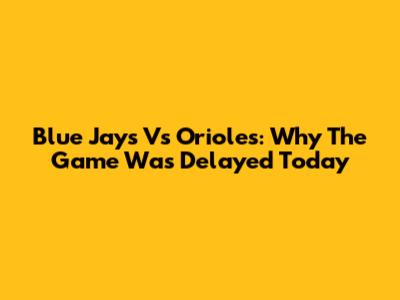 Blue Jays Vs Orioles: Why The Game Was Delayed Today