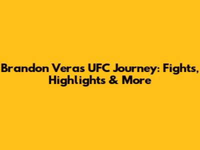 Brandon Vera's UFC Journey: Fights, Highlights & More