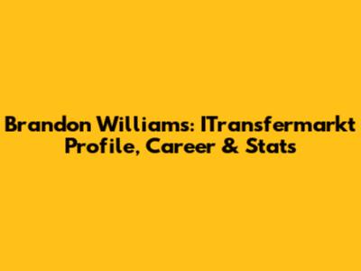 Brandon Williams: ITransfermarkt Profile, Career & Stats