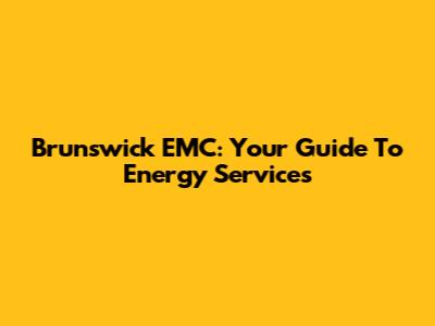 Brunswick EMC: Your Guide To Energy Services