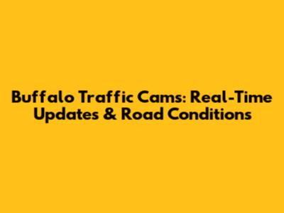 Buffalo Traffic Cams: Real-Time Updates & Road Conditions