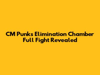 CM Punk's Elimination Chamber Full Fight Revealed