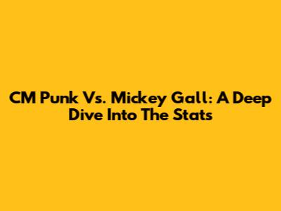 CM Punk Vs. Mickey Gall: A Deep Dive Into The Stats