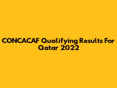 CONCACAF Qualifying Results For Qatar 2022