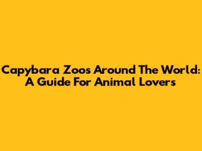 Capybara Zoos Around The World: A Guide For Animal Lovers