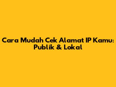Cara Mudah Cek Alamat IP Kamu: Publik & Lokal