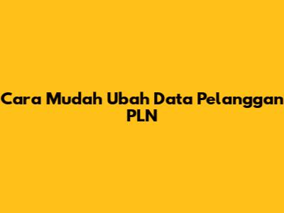 Cara Mudah Ubah Data Pelanggan PLN