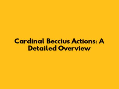 Cardinal Becciu's Actions: A Detailed Overview
