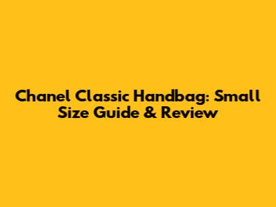 Chanel Classic Handbag: Small Size Guide & Review