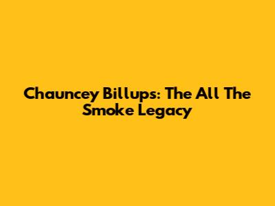 Chauncey Billups: The 'All The Smoke' Legacy