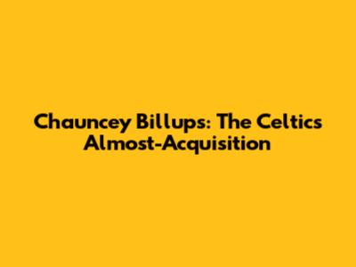 Chauncey Billups: The Celtics' Almost-Acquisition