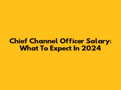Chief Channel Officer Salary: What To Expect In 2024